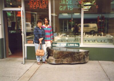 In front of an Anchorage souvenir shop
